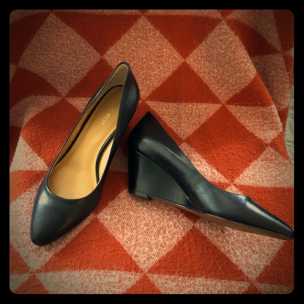 Nine West Black Wedge Heels